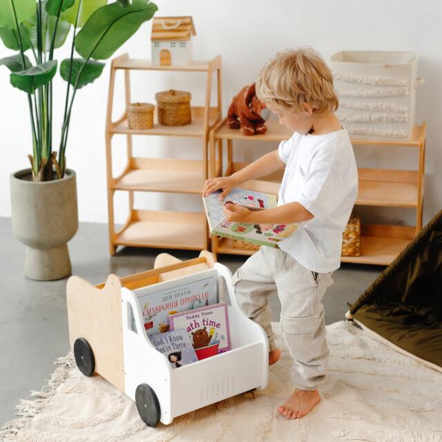 Toys Box Truck - Toddler Furniture, Montessori Bookshelf, Baby Shower Gift, Playroom Storage, Nursery Organizer, First Christmas Present - image 1