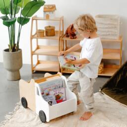 Toys Box Truck - Toddler Furniture, Montessori Bookshelf, Baby Shower Gift, Playroom Storage, Nursery Organizer, First Christmas Present - thumbnail 1