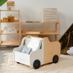 Toys Box Truck - Toddler Furniture, Montessori Bookshelf, Baby Shower Gift, Playroom Storage, Nursery Organizer, First Christmas Present - thumbnail 3