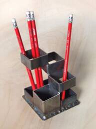 Industrial Desk Organizer For Home & Office Loft Pen Holder Desk Storage Accessories Pencil Cup Coworker Gift Rustic Decor
