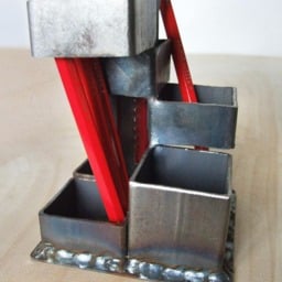 Industrial Desk Organizer For Home & Office Loft Pen Holder Desk Storage Accessories Pencil Cup Coworker Gift Rustic Decor - thumbnail 3