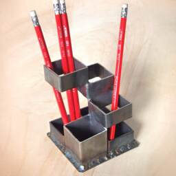 Industrial Desk Organizer For Home & Office Loft Pen Holder Desk Storage Accessories Pencil Cup Coworker Gift Rustic Decor - thumbnail 2