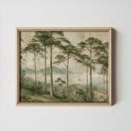 Pine Forest Poster, Woodland Path Print, Nature Wall Art, Paper - thumbnail 3