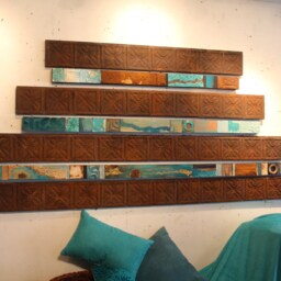 Boho Rustic Industrial Mid Century Modern Architectural Salvage Fragments Oversized Ceiling Tin Tiles Buy 1 Or All 4, 5, 6, 7, Ft Long X 6 Ins - thumbnail 2