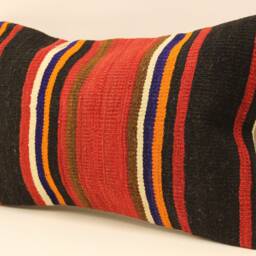 Vintage Turkish Kilim Pillow Throw Pillow Accent Sofa Lumbar Covers 12X20 in - 30 X 50 cm 4Oef-38 - thumbnail 3