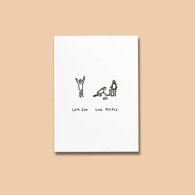 Love God People Print Christian Wall Art On Recycled Card - image 1