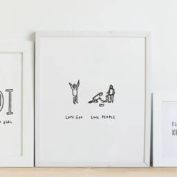 Love God People Print Christian Wall Art On Recycled Card - thumbnail 3