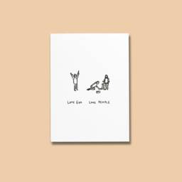 Love God People Print Christian Wall Art On Recycled Card - thumbnail 1