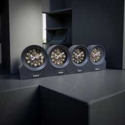 Black World Time Zone Clock, Desk & Mantle Decor