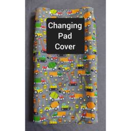 Construction Trucks Fitted Crib Sheet, Handmade Flannel Bedding - thumbnail 4