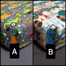 Construction Trucks Fitted Crib Sheet, Handmade Flannel Bedding - thumbnail 2