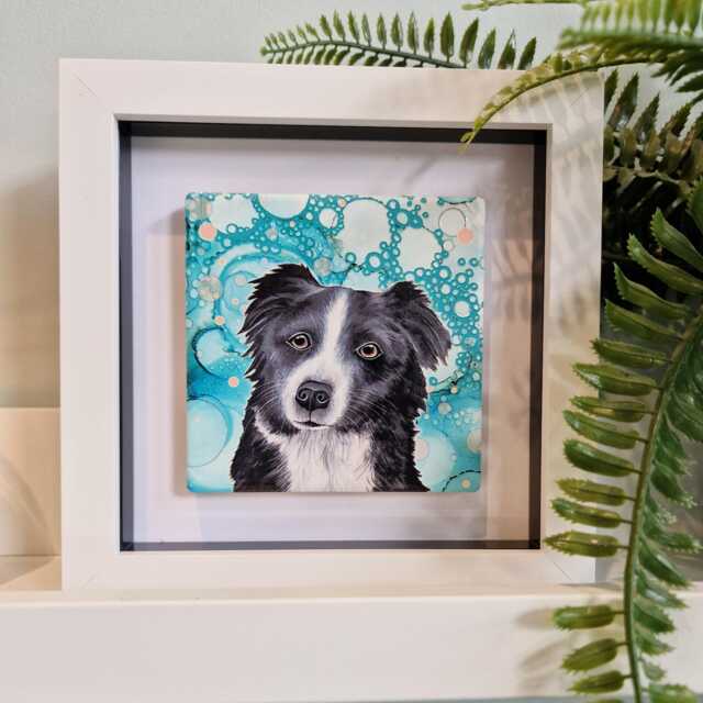 Border Collie Dog Framed Ceramic Wall Art Home Decor Gift - image 1