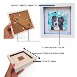 Border Collie Dog Framed Ceramic Wall Art Home Decor Gift - thumbnail 2