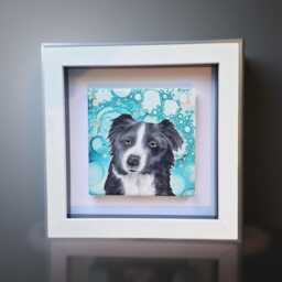 Border Collie Dog Framed Ceramic Wall Art Home Decor Gift - thumbnail 4