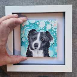 Border Collie Dog Framed Ceramic Wall Art Home Decor Gift - thumbnail 3