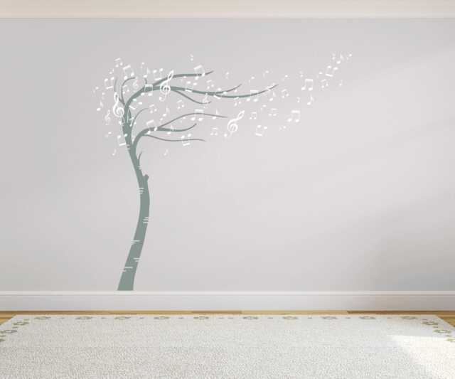 Tree Note Wall Musical Notes Tree Wall Decal Music Room Decor by Etsy | ufurnish.com