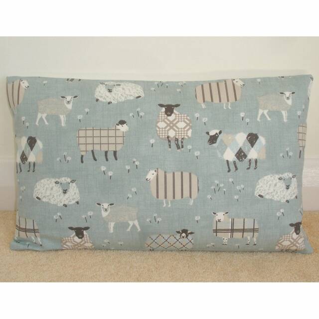 Cushion Cover Sheep Oblong Pillow Sham Farm Duck Egg Blue 12x16 12x20 16x24 20x26 Standard Rectangle Bolster Case Slip Pillowcase