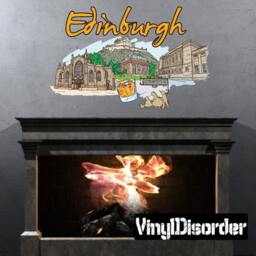 Famous City Edinburgh Wall Decal - Fabric Vinyl Removable & Reusable Famouscityuscolor080Et