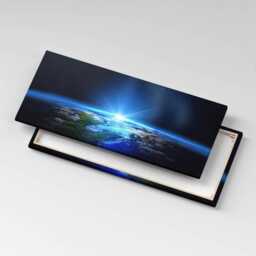 Earth From Space Canvas, Picture Wall Hanging, Blue Art, Space Canvas Painting - thumbnail 3