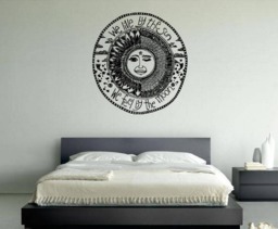 We Live By The Sun Feel Moon Spiritual Energy Hippie Life Quote Diy Wall Stickers Decals Vinyl Mural Decor Art Vg102 - thumbnail 1