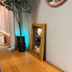 Rustic Live Edge Mirror, Bathroom Wood Wall Modern Home Decor - thumbnail 4