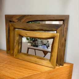 Rustic Live Edge Mirror, Bathroom Wood Wall Modern Home Decor - thumbnail 3