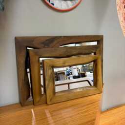 Rustic Live Edge Mirror, Bathroom Wood Wall Modern Home Decor - thumbnail 2