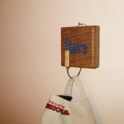 Pair Of Decorative Wood Hat/Key Wall Hanging Hooks - thumbnail 2