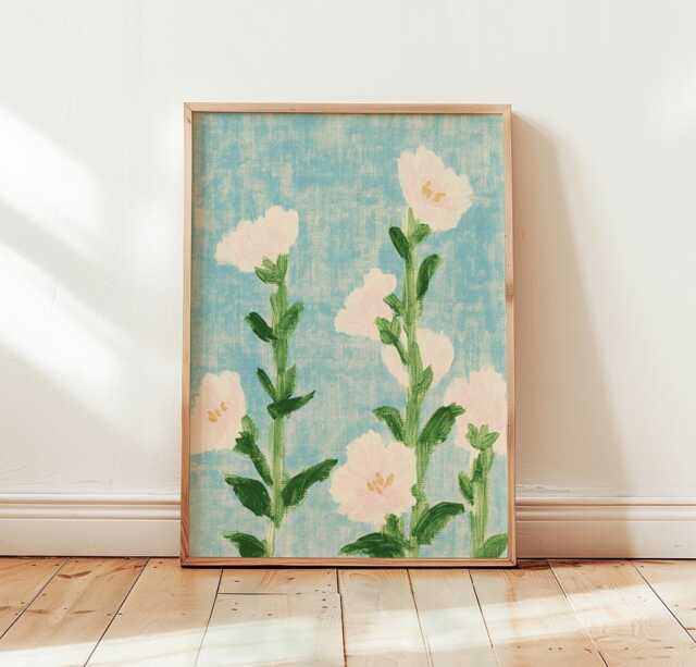 Pink Wildflower Poster, Botanical Wall Art, Floral Nature Print - image 1