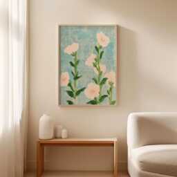 Pink Wildflower Poster, Botanical Wall Art, Floral Nature Print - thumbnail 3