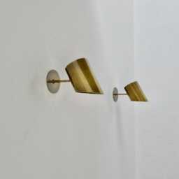 Mid Century Italian Brass Wall Sconce - Modern Home Lighting - thumbnail 3