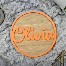 Bedroom Door Sign - Wood Name For Kids Accessories Baby Plaque Wall Announcement Bookshelf Nursery Decor - thumbnail 2