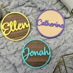 Bedroom Door Sign - Wood Name For Kids Accessories Baby Plaque Wall Announcement Bookshelf Nursery Decor - thumbnail 3
