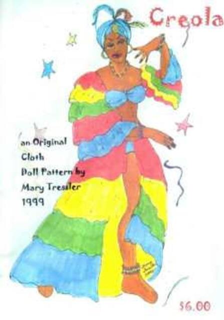 "PDF Digital Download, Original Design Dolls, Cloth Doll Pattern ""Creola"