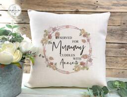 Personalised Mummy Cushion, Mothers Day Gift, Mum Birthday New Christmas Gift From Grandchildren - thumbnail 1