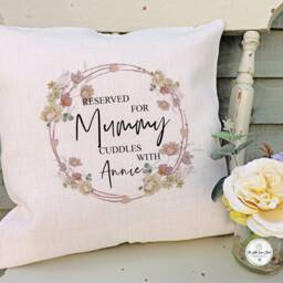 Personalised Mummy Cushion, Mothers Day Gift, Mum Birthday New Christmas Gift From Grandchildren - thumbnail 2