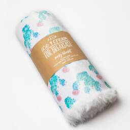 Cactus Baby Blanket, Crib Bedding, Faux Fur Blanket Girl, Trendy Green Pink Minky - thumbnail 2