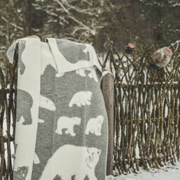 Wool Blanket Reversible New Zealand Throw With Bear Design - thumbnail 2