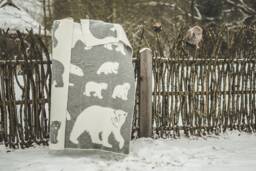 Wool Blanket Reversible New Zealand Throw With Bear Design - thumbnail 1