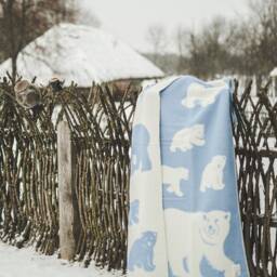 Wool Blanket Reversible New Zealand Throw With Bear Design - thumbnail 3