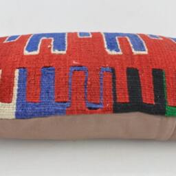 "Kilim Pillow, Wool Kilim Cousin From Anatolia , 30x60 cm, 12""x24" - thumbnail 3