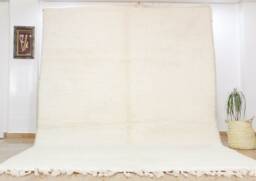 White Beni Ourain Rug - Kilim Living Room Home Decor Carpet Moroccan Tapis Azilal Soft Wool - thumbnail 1