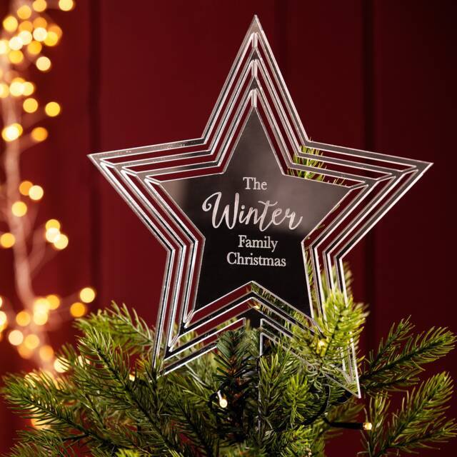 Personalised Star Christmas Tree Topper - image 1