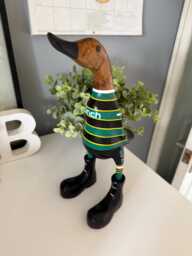 Northampton Saints Rugby - Hand-Painted Wooden Duck - 2025-2026 Design Approx. 25cm - thumbnail 1