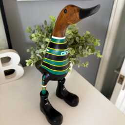 Northampton Saints Rugby - Hand-Painted Wooden Duck - 2025-2026 Design Approx. 25cm - thumbnail 2