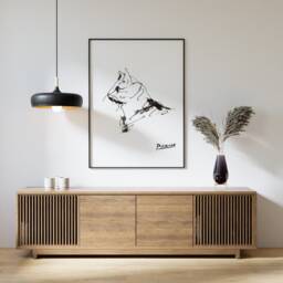 Picasso Line Art Poster, The Cat, Minimalist Print, Wall Decor, Housewarming Christening Birthday Gift, A1/A2/A3/A4 - thumbnail 2