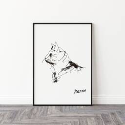 Picasso Line Art Poster, The Cat, Minimalist Print, Wall Decor, Housewarming Christening Birthday Gift, A1/A2/A3/A4 - thumbnail 3