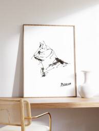 Picasso Line Art Poster, The Cat, Minimalist Print, Wall Decor, Housewarming Christening Birthday Gift, A1/A2/A3/A4 - thumbnail 1