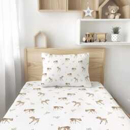 Deers With Eucalyptus Leaves - Bedding, Duvet Covers, Fitted Sheets, Sweet Childrens Room Decor, Bedding - thumbnail 2