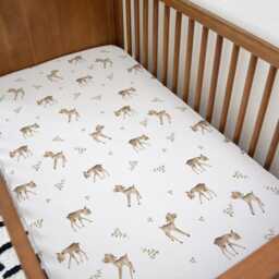 Deers With Eucalyptus Leaves - Bedding, Duvet Covers, Fitted Sheets, Sweet Childrens Room Decor, Bedding - thumbnail 3